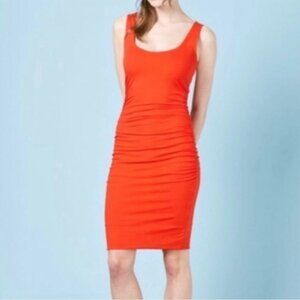 Boden Jersey ruched sleeveless double layer Tank Dress midi